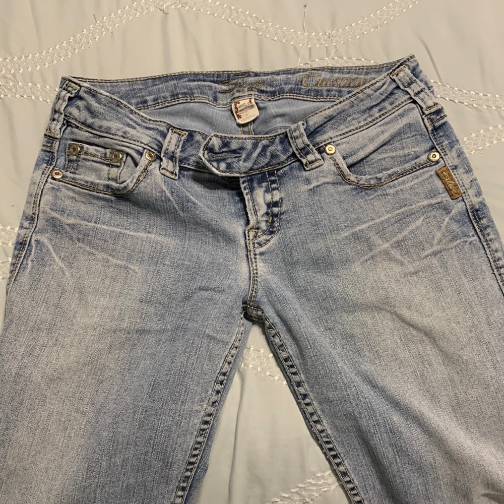 Silver boot cut jeans